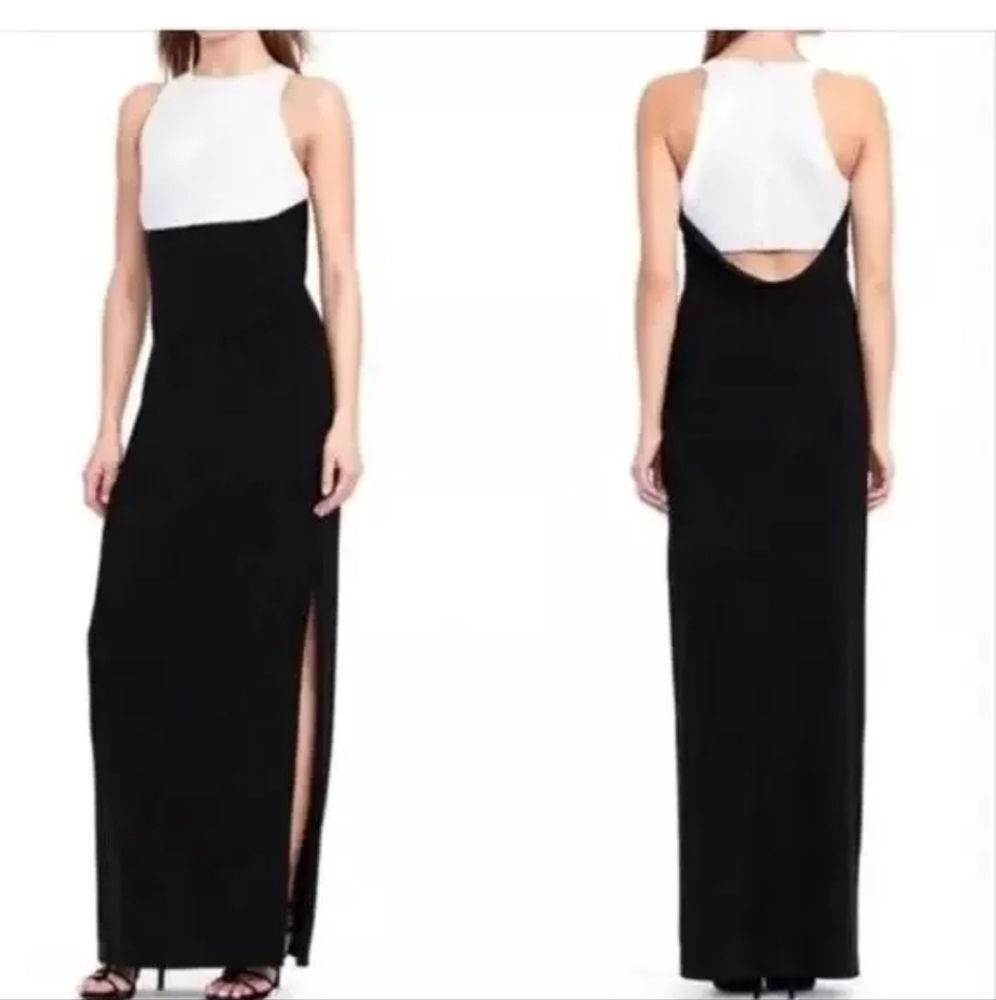 Lauren By Ralph Lauren Maxi Dress Women's 10 Sequin Bodice Cutout Back Evening